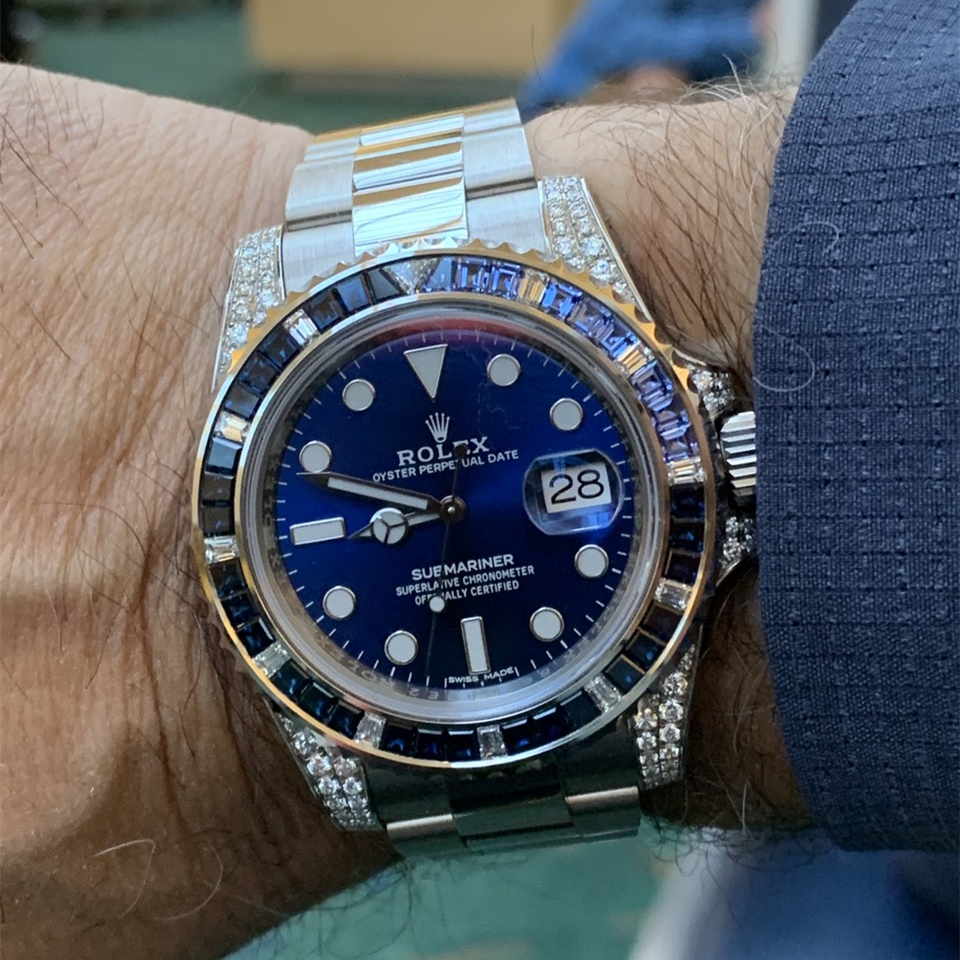 Rolex Submariner Date 116659 SABR 18K White Gold Diamonds Sapphires UNWORN