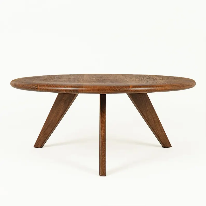Round Walnut Coffee Table