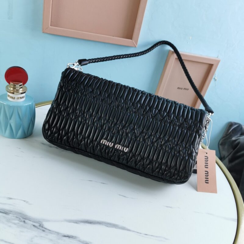 Replica Miu Miu Crystal Handbag Black
