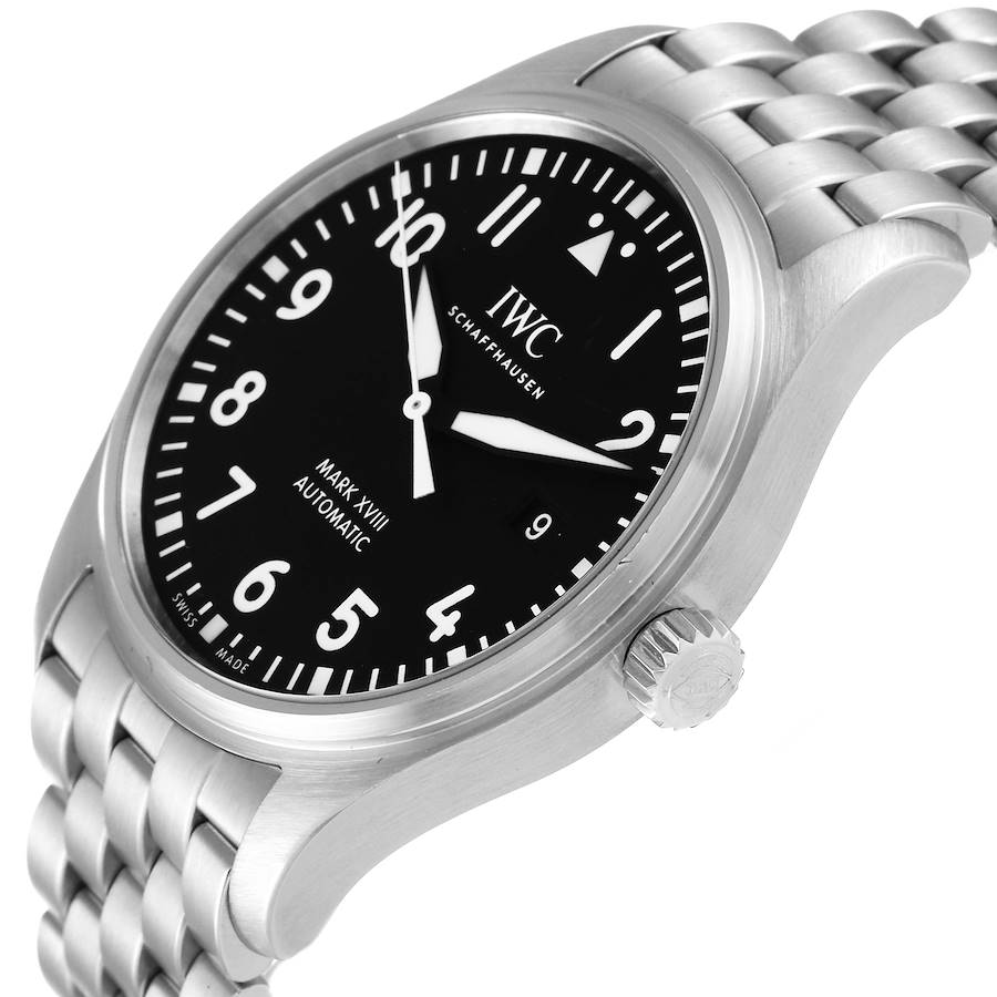 IWC Pilot Mark XVIII Black Dial Steel Mens Watch IW327015