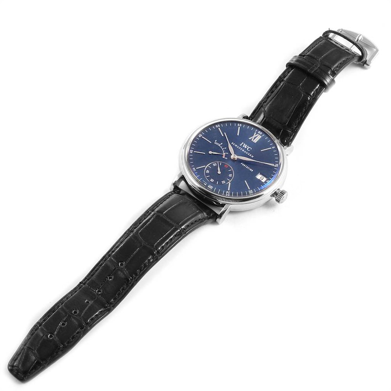 IWC Portofino 8 Days Power Reserve Blue Dial Steel Mens Watch IW510106