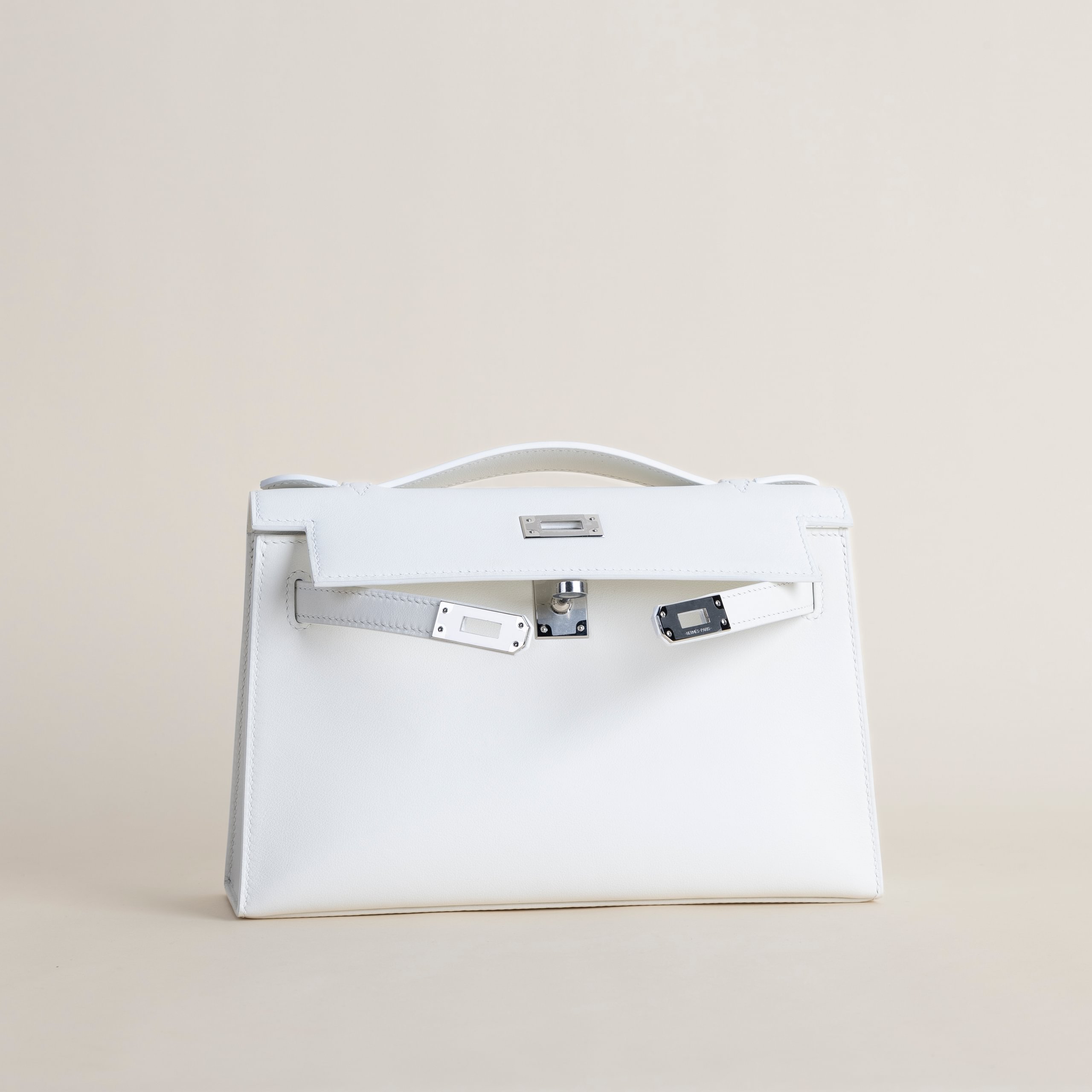 Kelly pochette swift Blanc PHW