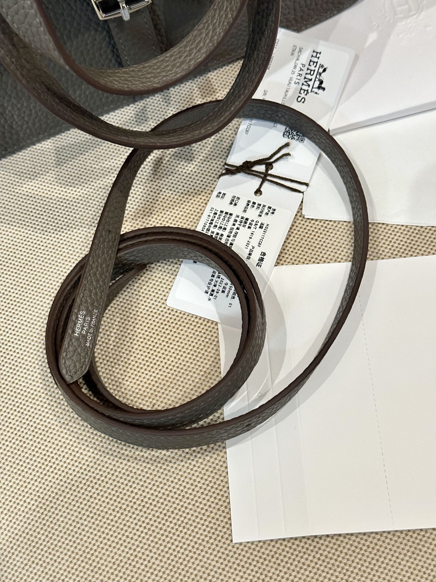 Replica Hermès Halzan Dark Grey