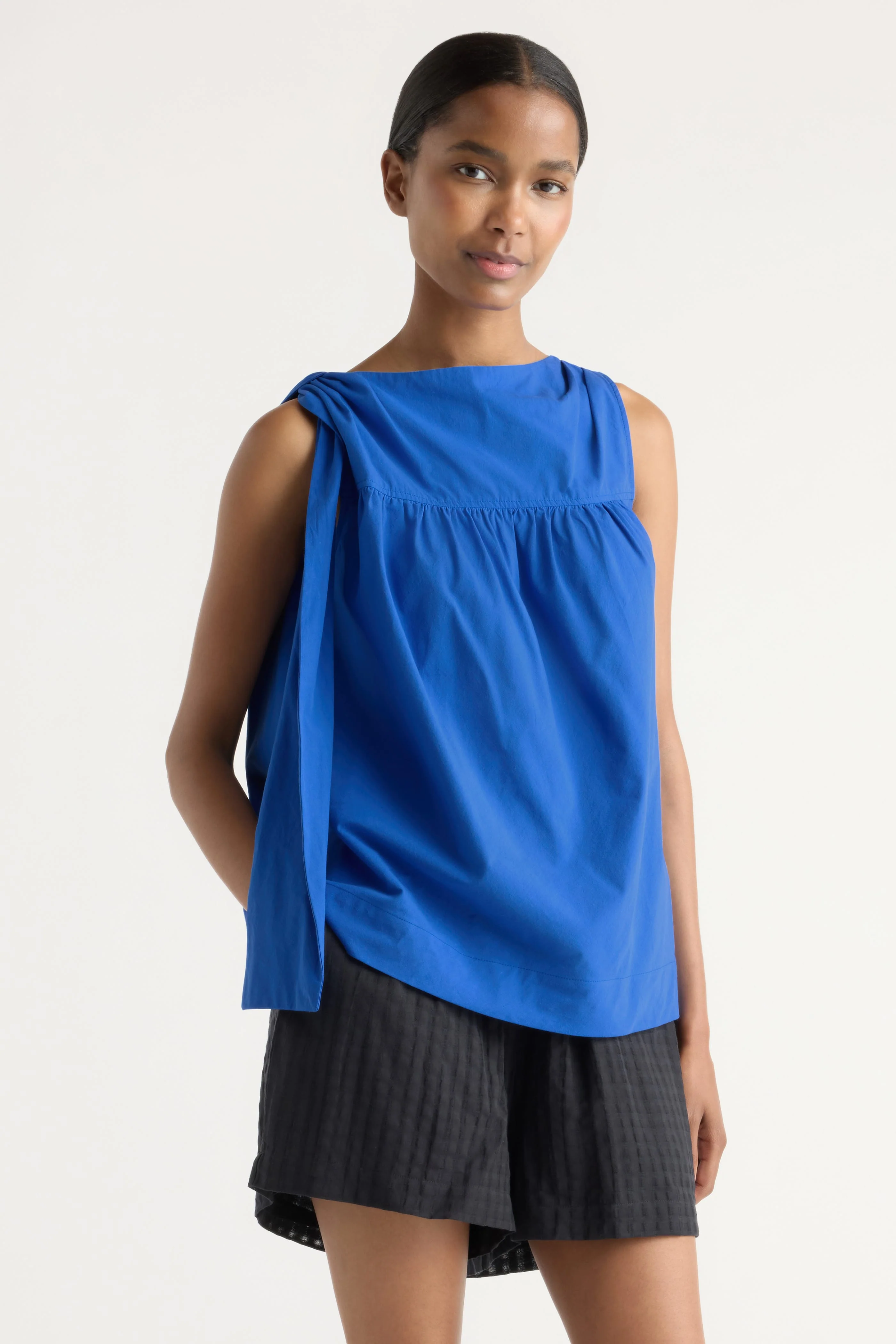 Florence Tie-Shoulder Cotton Blouse
