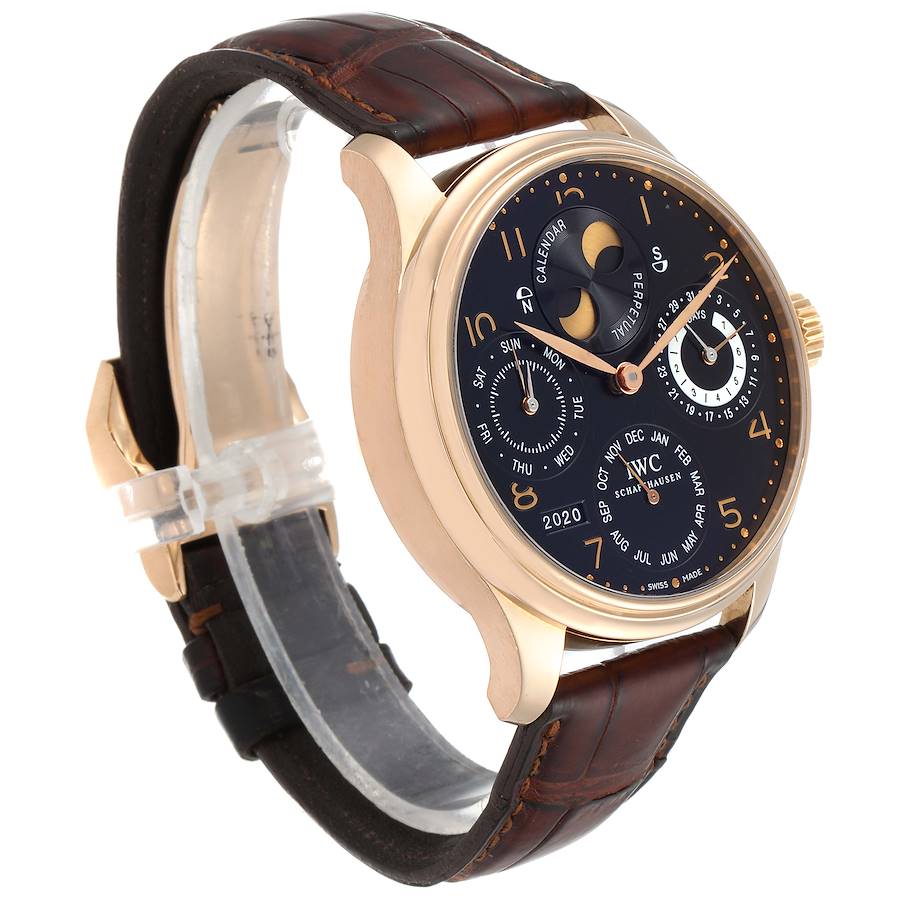 IWC Portuguese Perpetual Calendar Moonphase Rose Gold Mens Watch IW502103