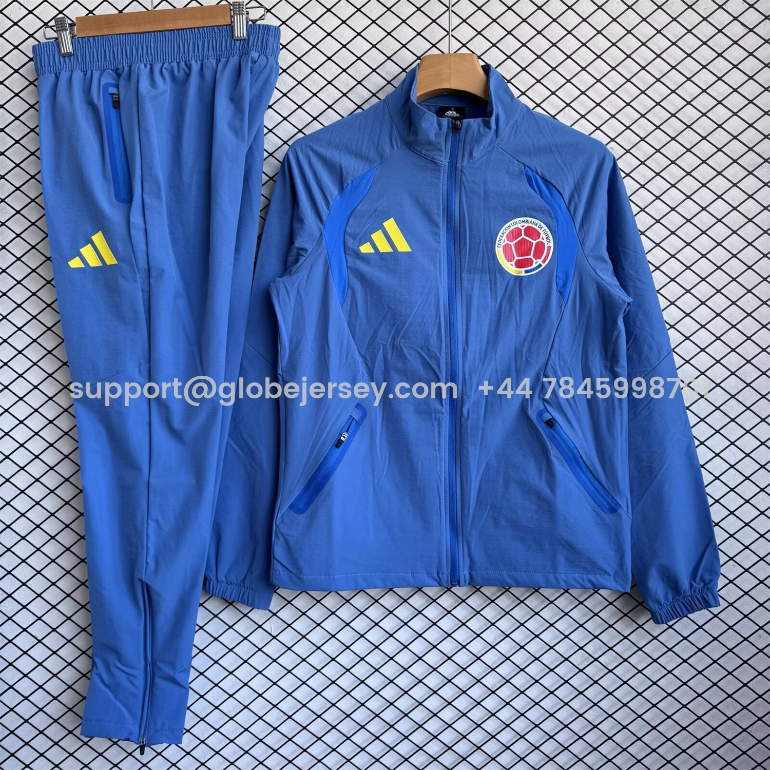 Colombia 2026 Windbreaker Training Set - Ocean Blue Top and Pants