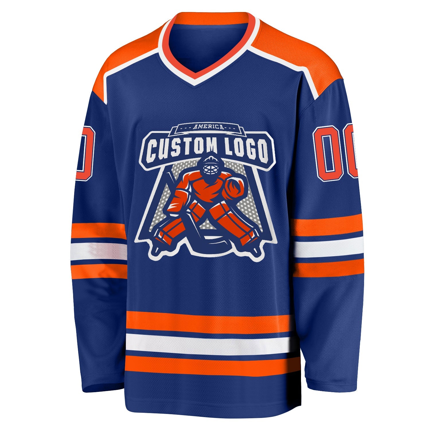 Custom Royal Orange-White So Cool Hockey Jersey