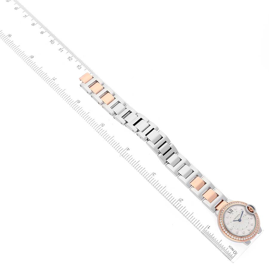 Cartier Ballon Bleu Steel Rose Gold Diamond Ladies Watch W3BB0009