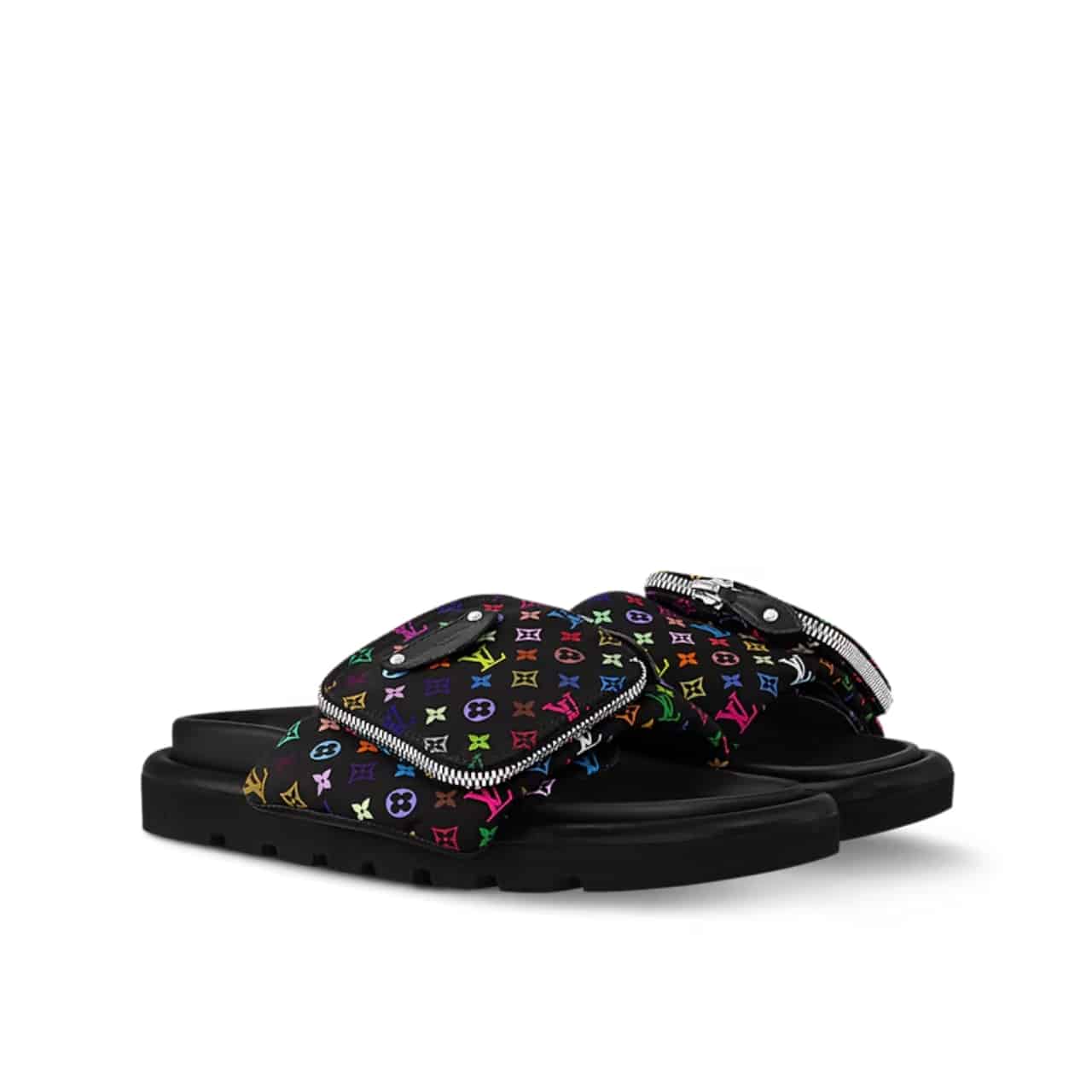 Louis Vuitton X Takashi Murakami Pool Pillow Flat Comfort Mule Black 1agvrf