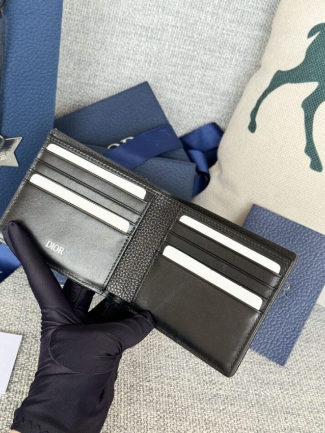 Replica Dior Jacquard Wallet Oblique Black