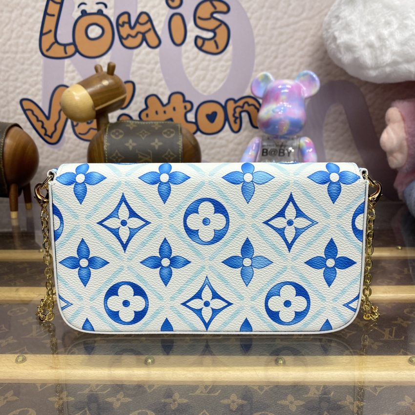 Replica Louis Vuitton Félicie Pochette Blue Pink