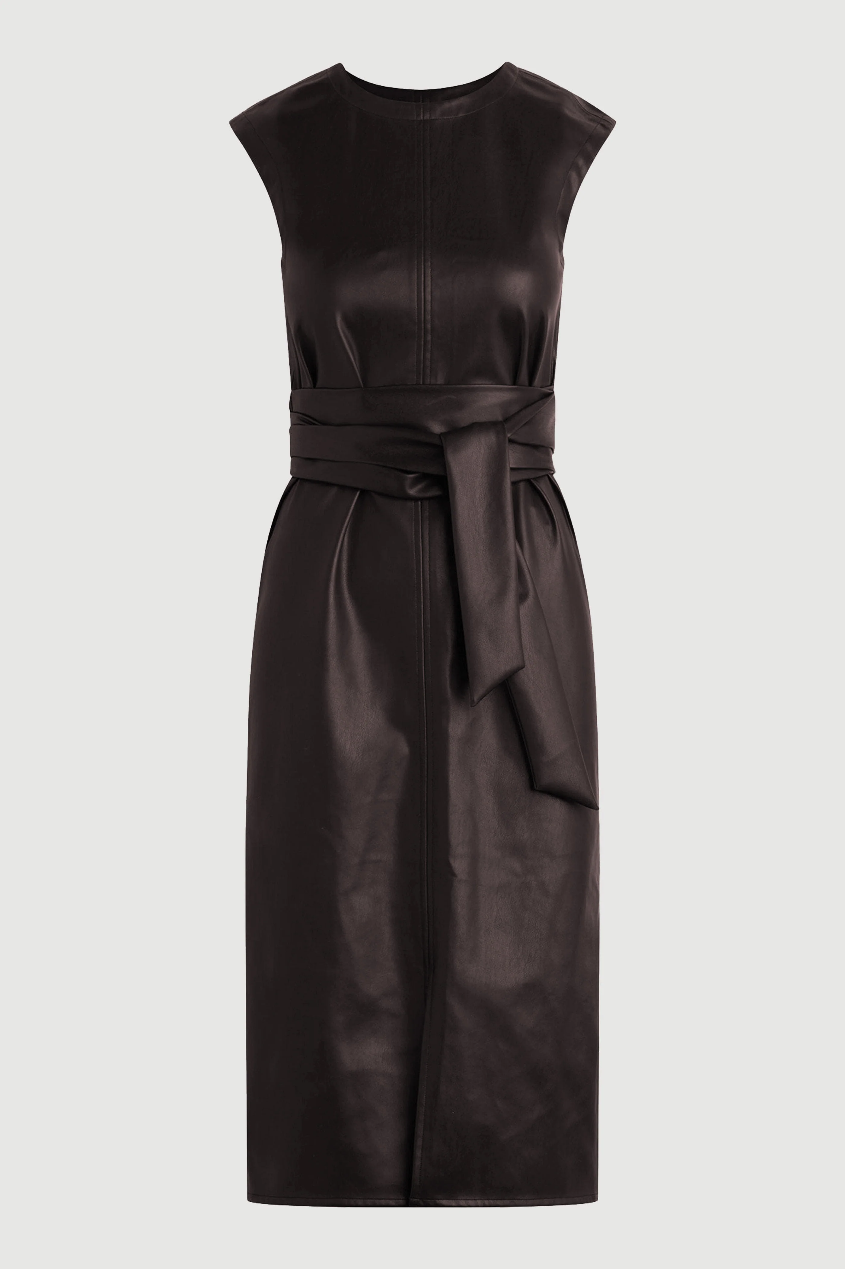 Pilar Vegan Leather Tie-Front Dress (Petite)
