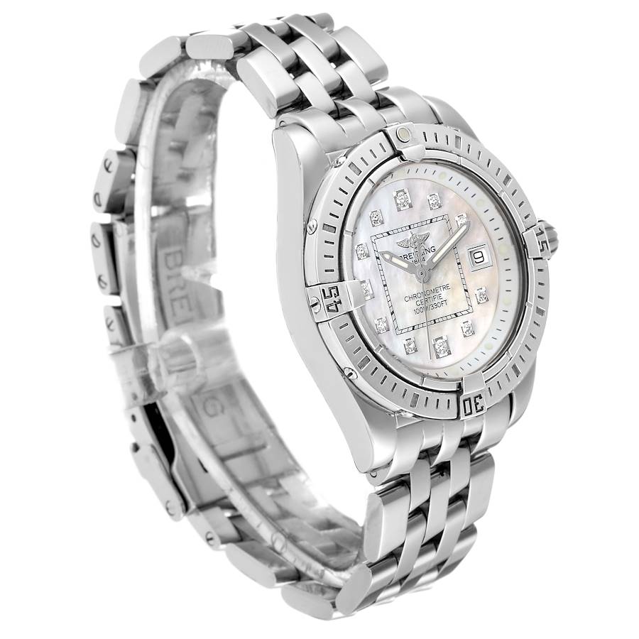 Breitling Cockpit Mother of Pearl Diamond Steel Ladies Watch A71356