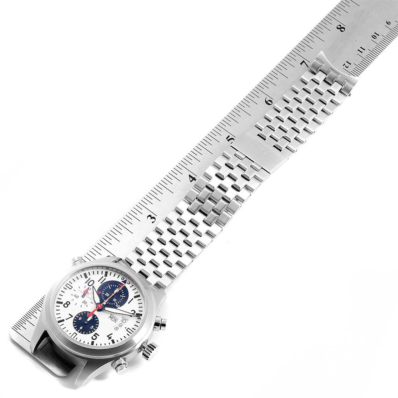 IWC Rattrapante Chronograph Panda Dial Limited Edition German National Team Steel Mens Watch IW371803