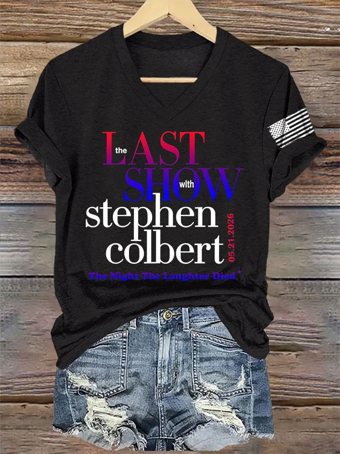 🔥Buy 3 Get 15% Off🔥V-Neck Retro  Last Show 05.21.2026 The Night The Laughter Died Print T-Shirt