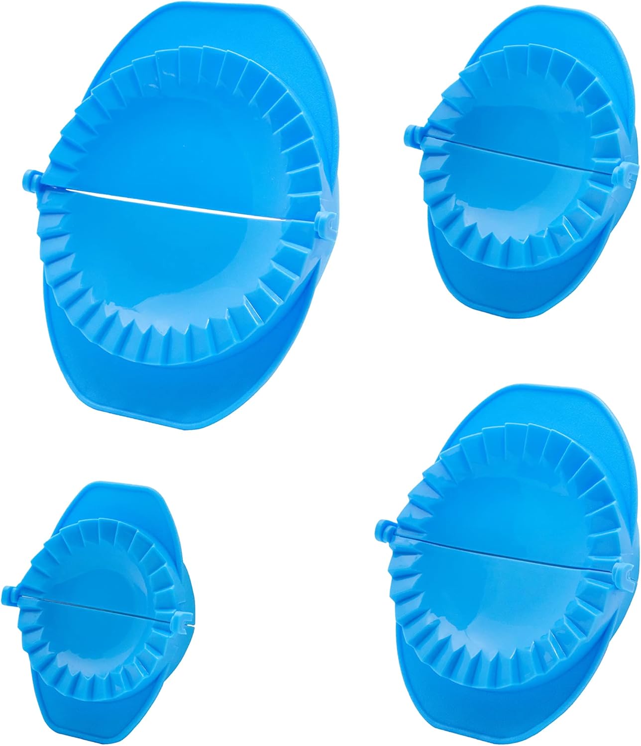 Empanada Maker Press | Empanada Press With Crimped Edges | Food Safe Empanadas work as Dough Press Meat Cutter Machine Half Moon Design Dough Cutter | Set of 4 Sizes Included 3” 4” 5” 6