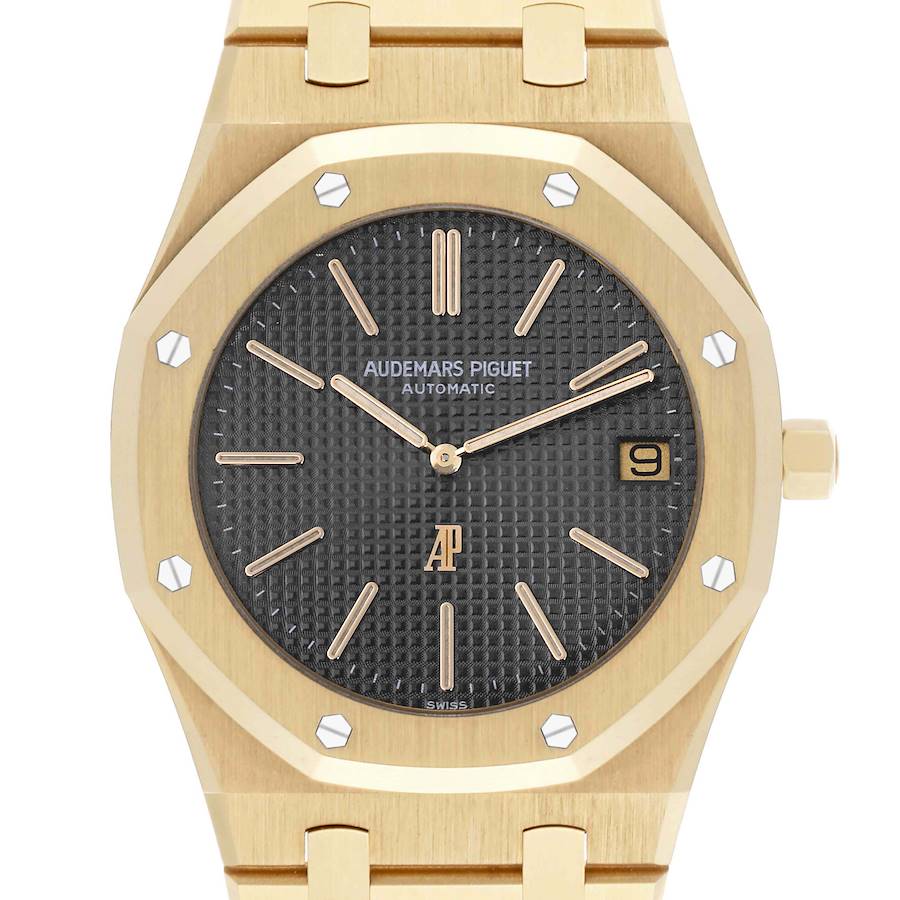 Audemars Piguet Royal Oak Jumbo Yellow Gold Grey Dial Mens Watch 5402BA