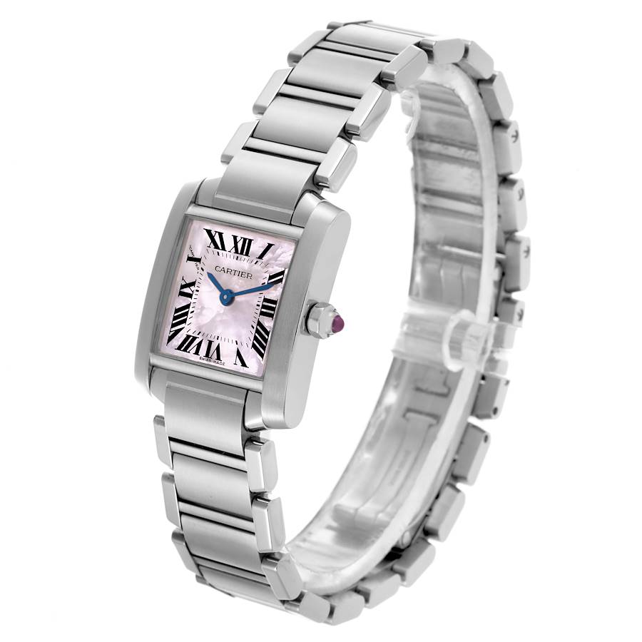 Cartier Tank Francaise Mother of Pearl Dial Steel Ladies Watch W51028Q3