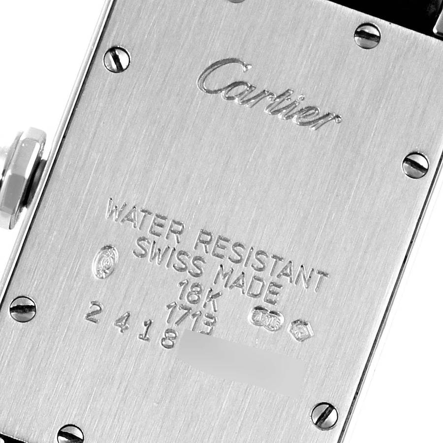 Cartier Tank Americaine Grey Dial White Gold Ladies Watch W2605129