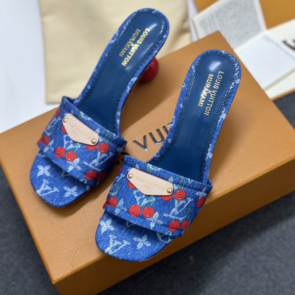 Louis Vuitton X Takashi Murakami Lily Mule Denim Blue 1Ahltf