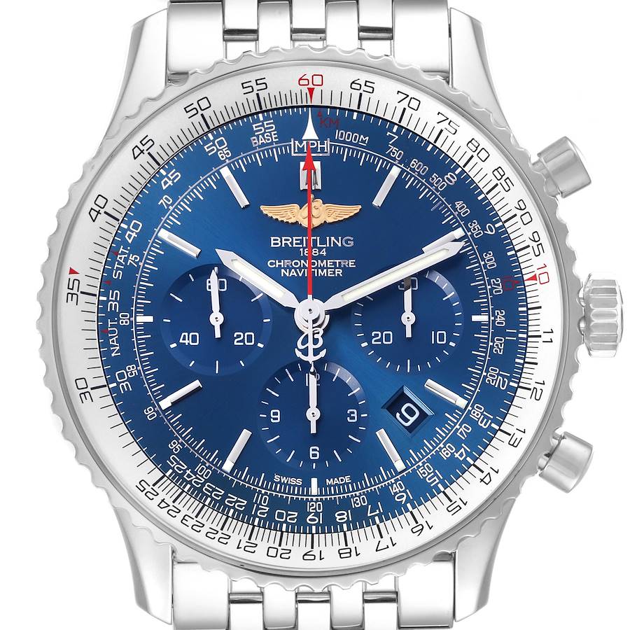 Breitling Navitimer 01 46mm Aurora Blue Dial Mens Watch AB0127
