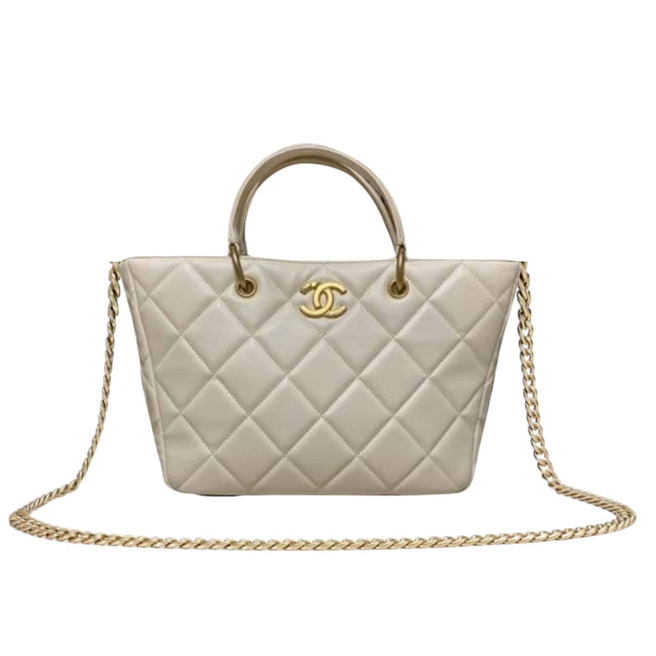 Chanel Small Shopping Bag White 25Cm As4188