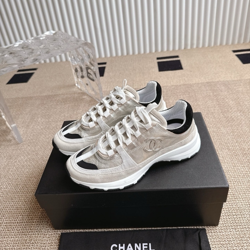 Chanel Sneaker Light Gold Light Gray And Black G46609 B21320 U2404