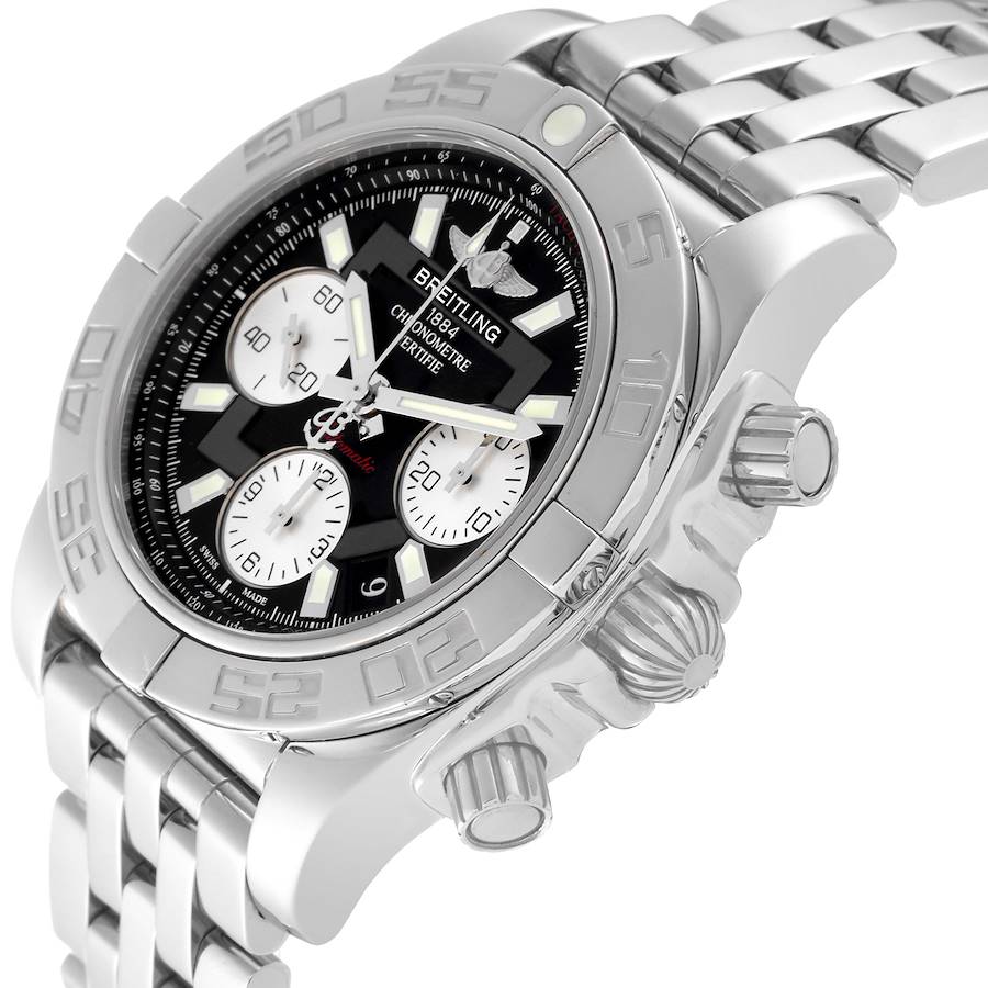 Breitling Chronomat Evolution 41 Black Dial Steel Mens Watch AB0140