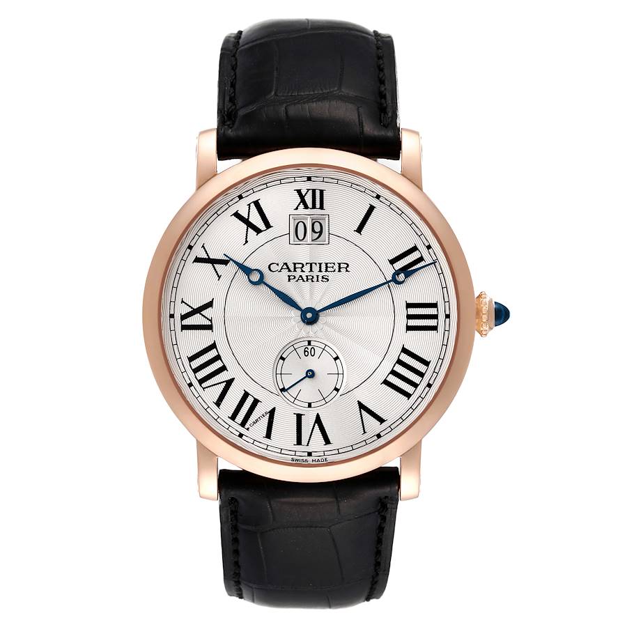 Cartier Rotonde Rose Gold Silver Dial Mens Watch W1550251