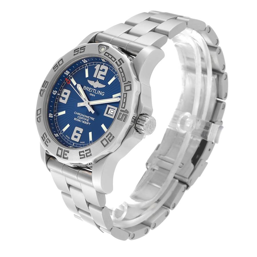 Breitling Colt 44 Blue Dial Steel Mens Quartz Watch A74387