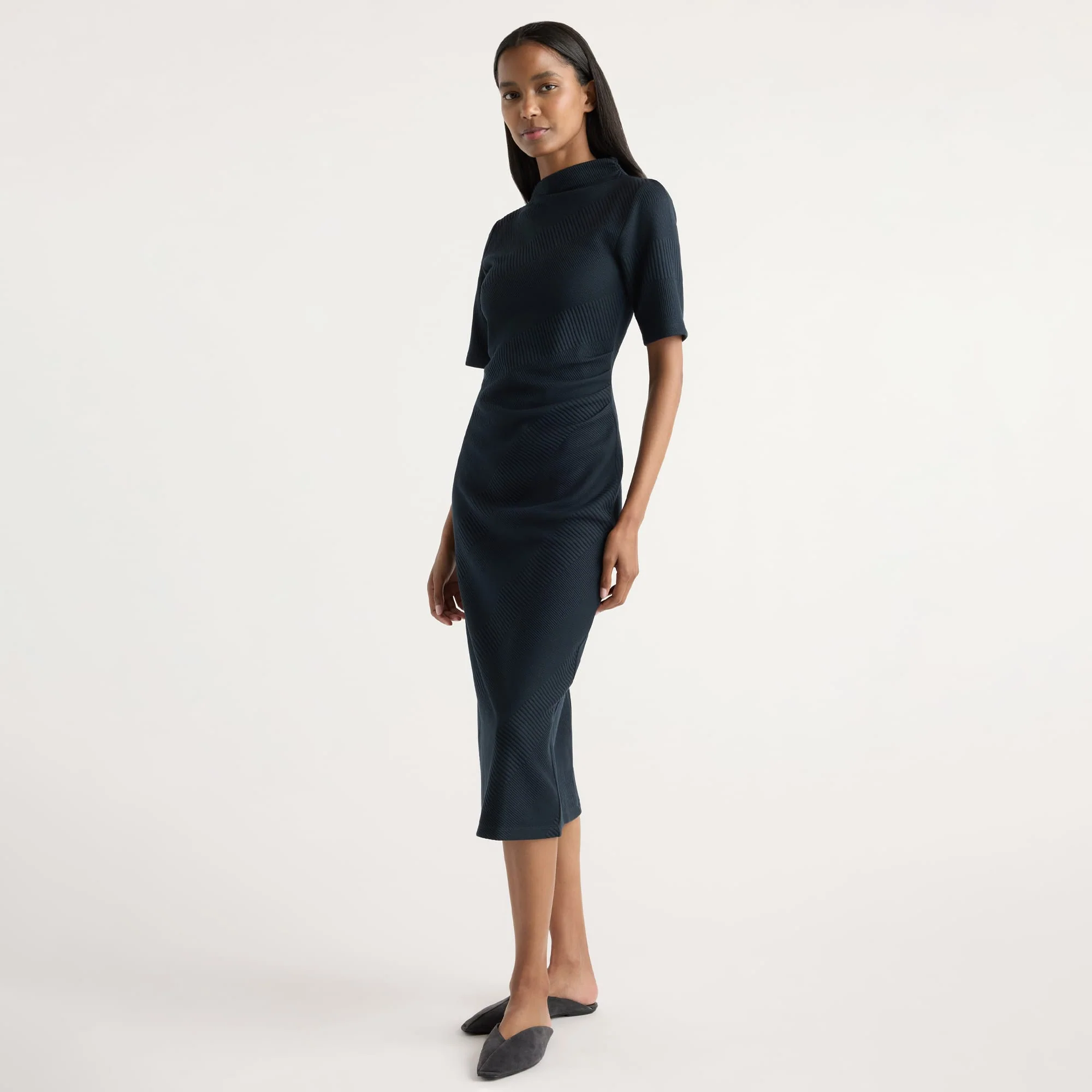 Evie Ribbed-Knit Jersey Dress