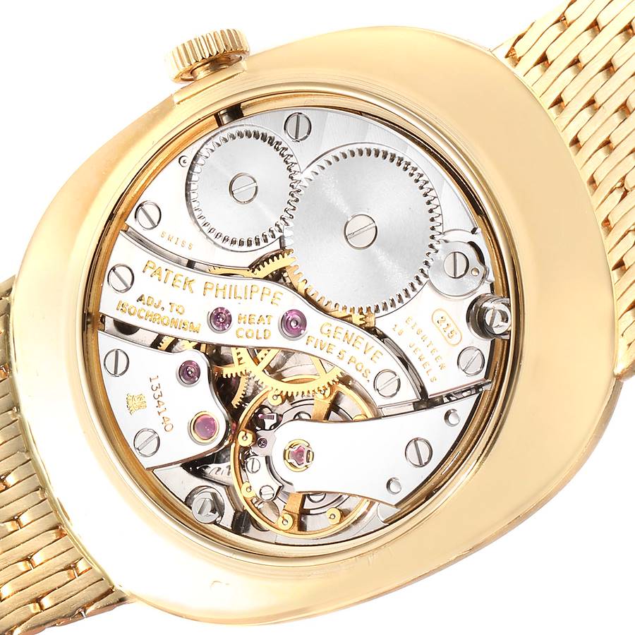 Patek Philippe Golden Ellipse 18k Yellow Gold Blue Dial Watch 3748