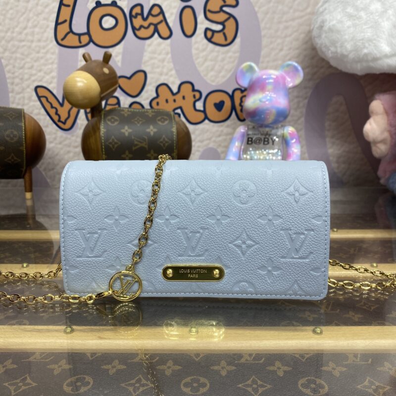 Replica Louis Vuitton Wallet On Chain Lily Sky Blue