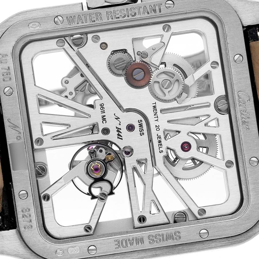 Cartier Santos Dumont Skeleton Dial White Gold Watch W2020033