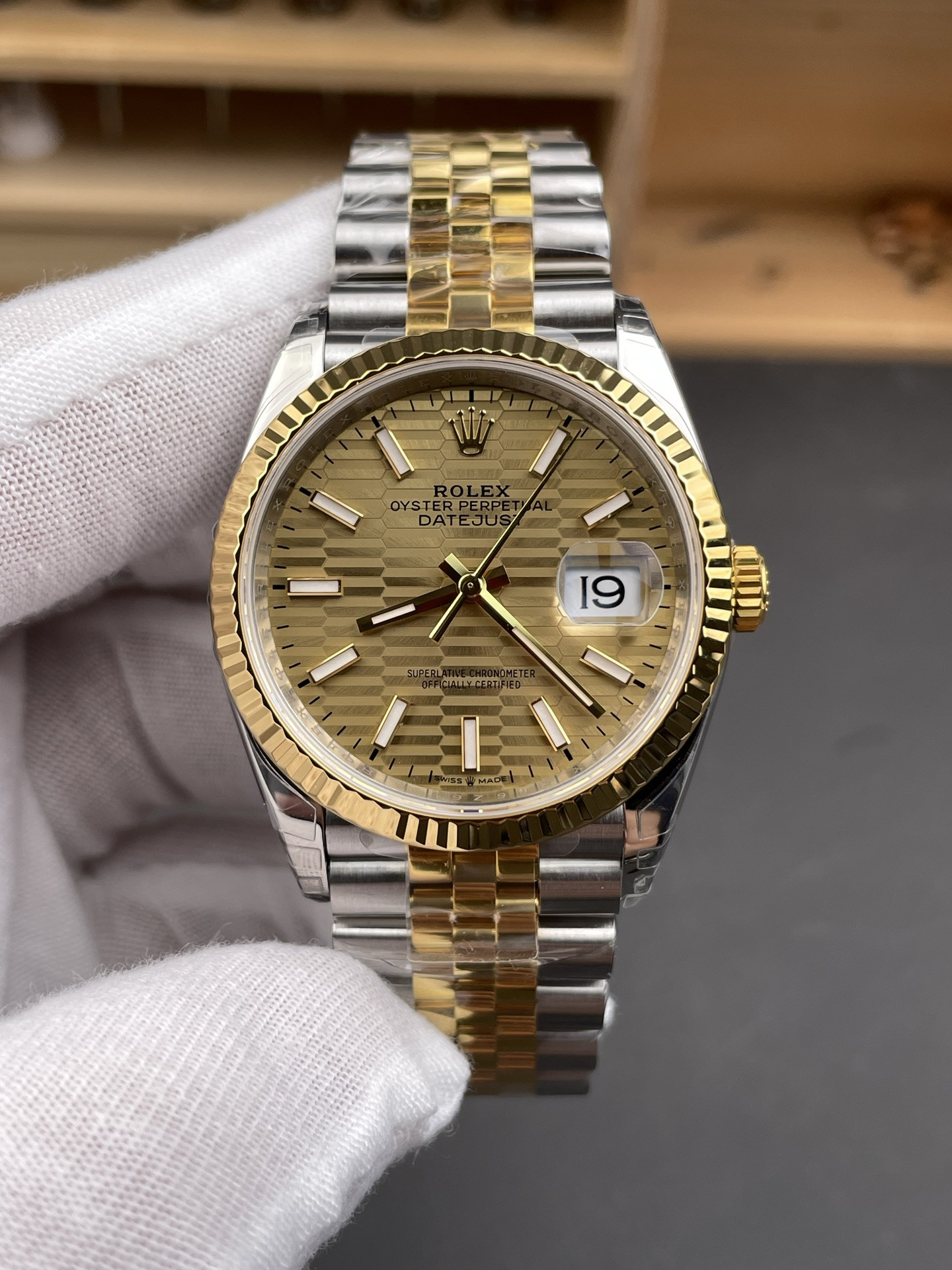 Two-Tone Grid Wave Dial Datejust