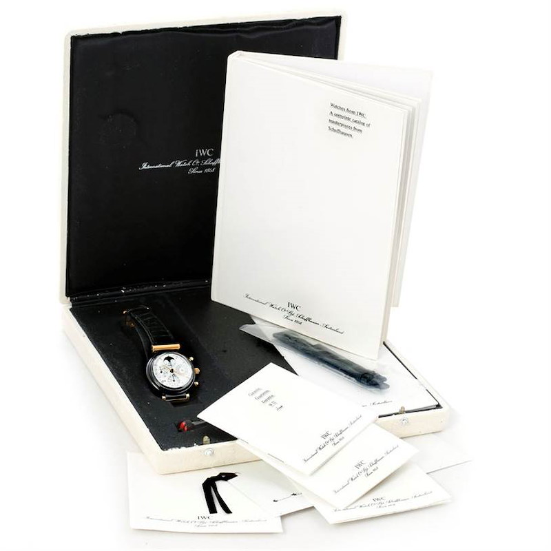IWC Da Vinci 18K Yellow Gold Ceramic Perpetual Calendar Moonphase Watch 3755
