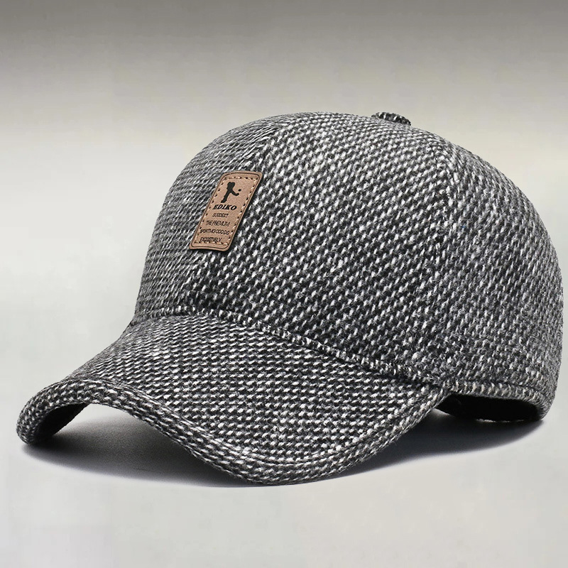 Men's Woolen Cloth Adjustable Thick Baseball Caps