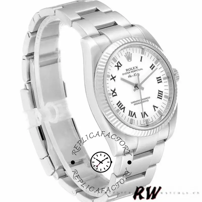 Rolex Oyster Perpetual Air-King 114234 White Dial 34mm Unisex Replica Watch