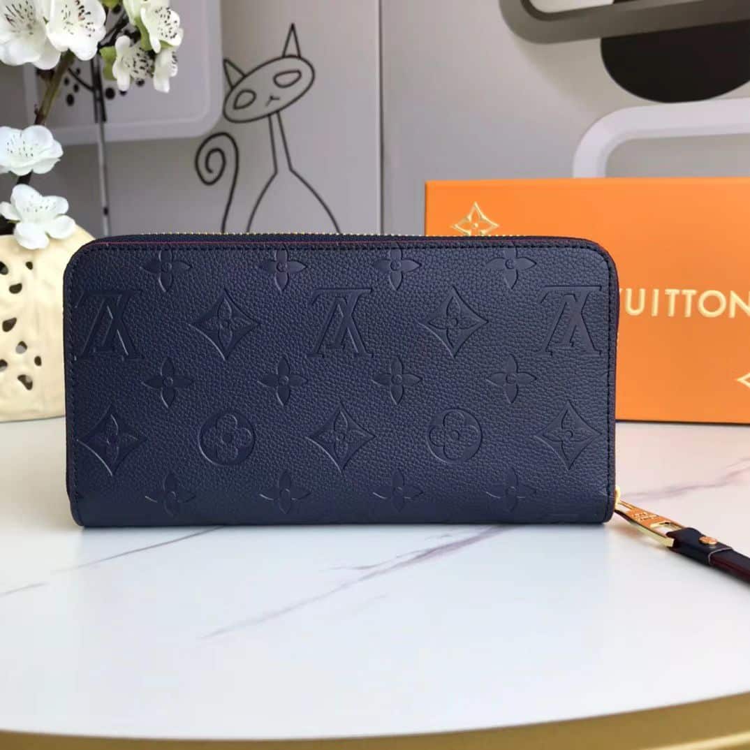 Louis Vuitton Zippy Wallet Monogram Dark Blue 19Cm