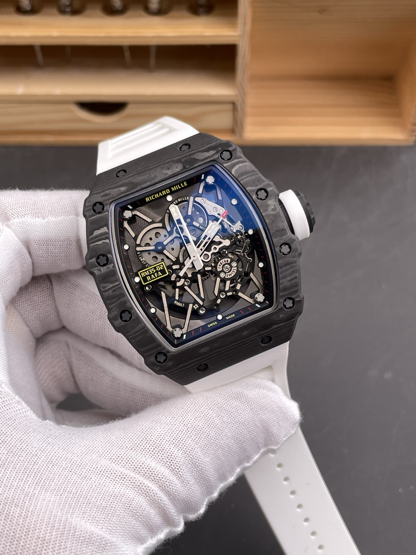 RM35-02 Carbon Fiber Red Bezel NEW Factory