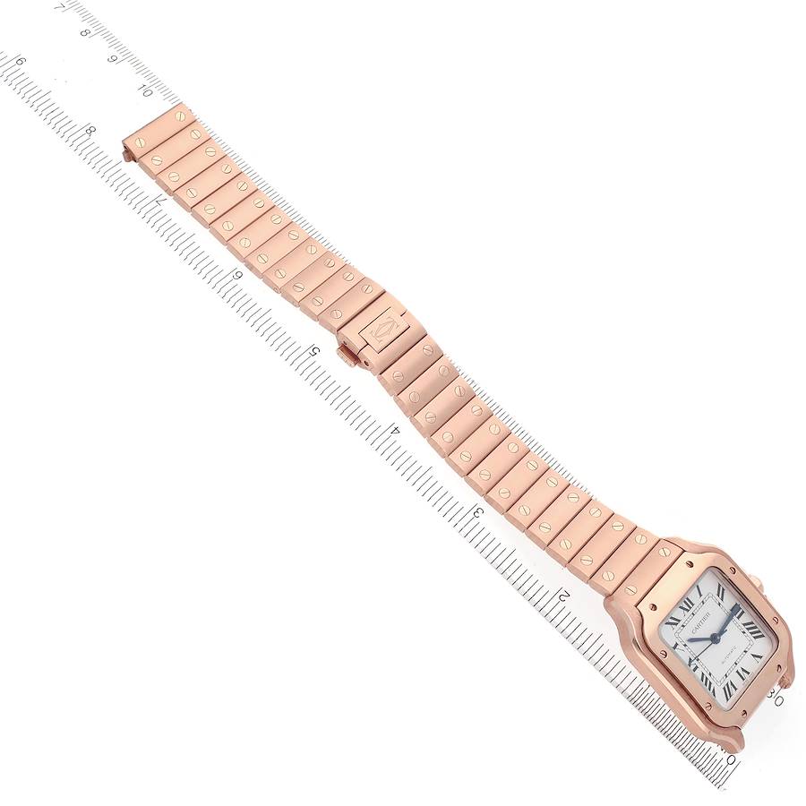 Cartier Santos De Cartier Medium Rose Gold Mens Watch WGSA0031