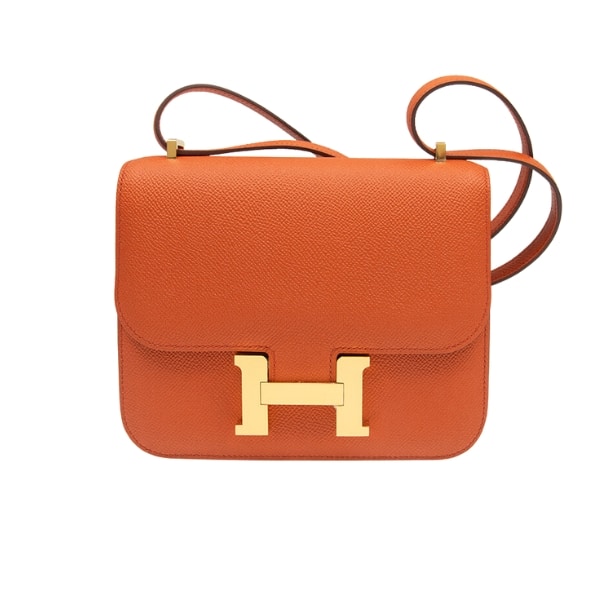 Hermes Constance Mini Epsom Gold-Toned Hardware Orange 18Cm