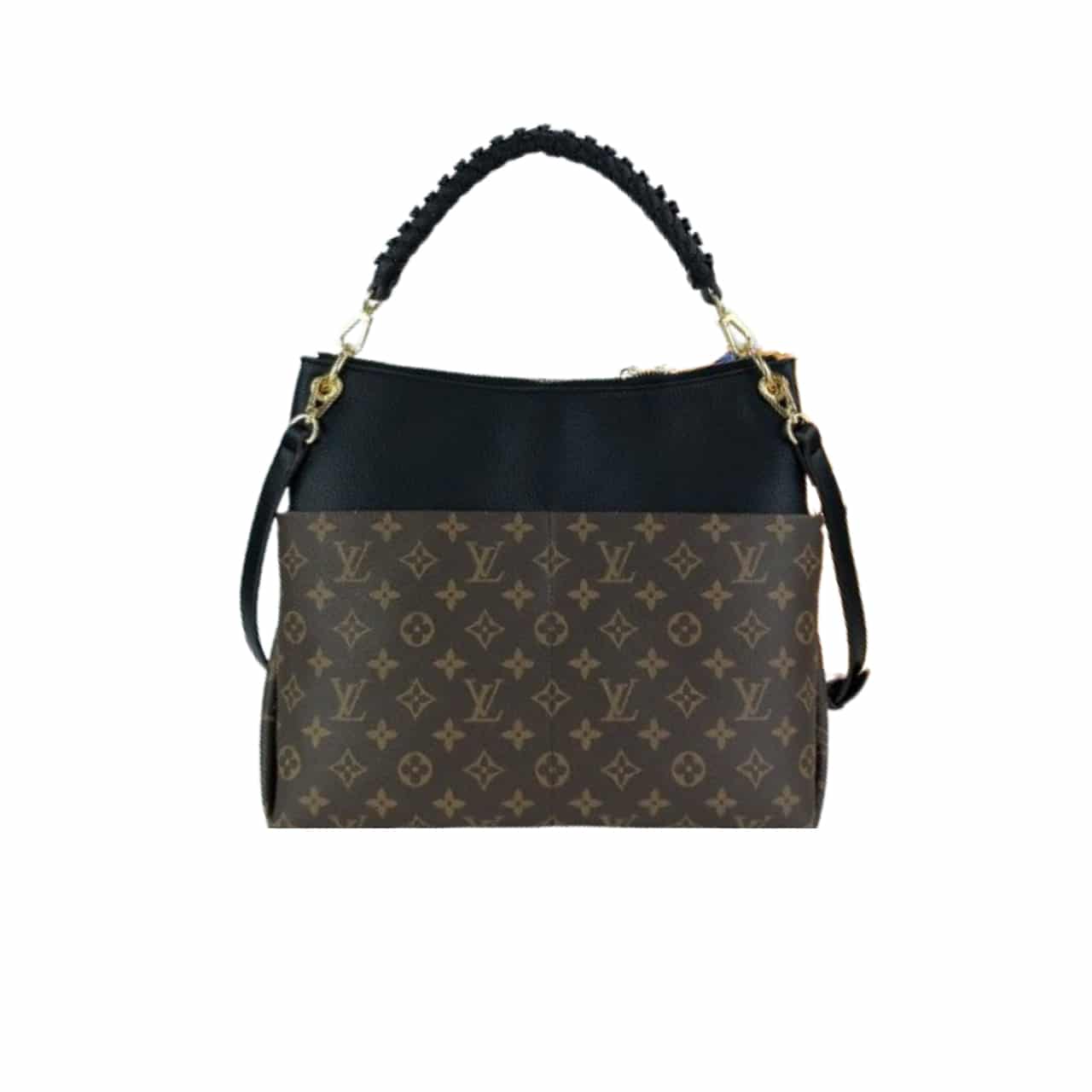 Louis Vuitton Maida Hobo Handbag Black Monogram 33Cm
