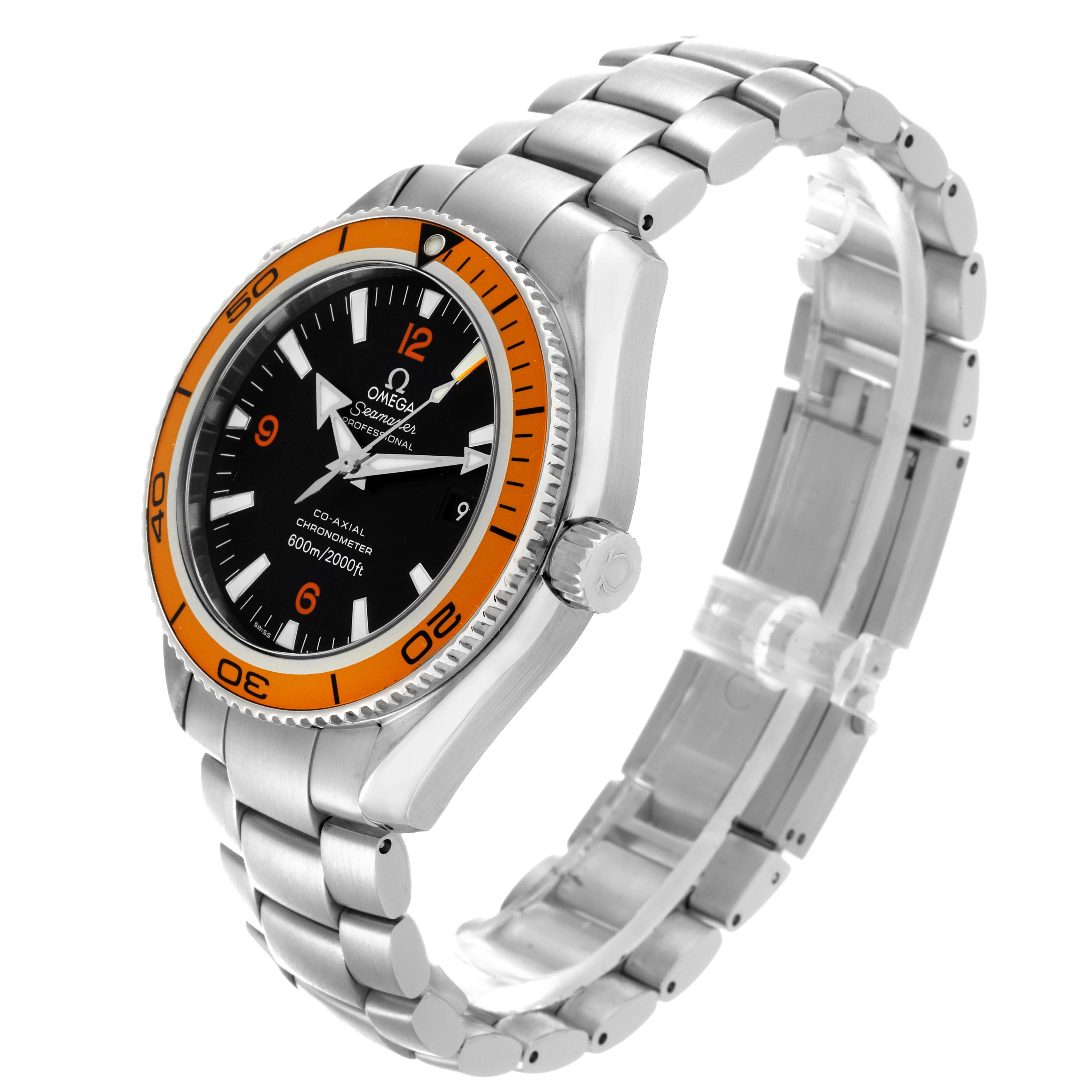 Omega Seamaster Planet Ocean Orange Bezel Steel Mens Watch 42.0 MM 2209.50.00 Card