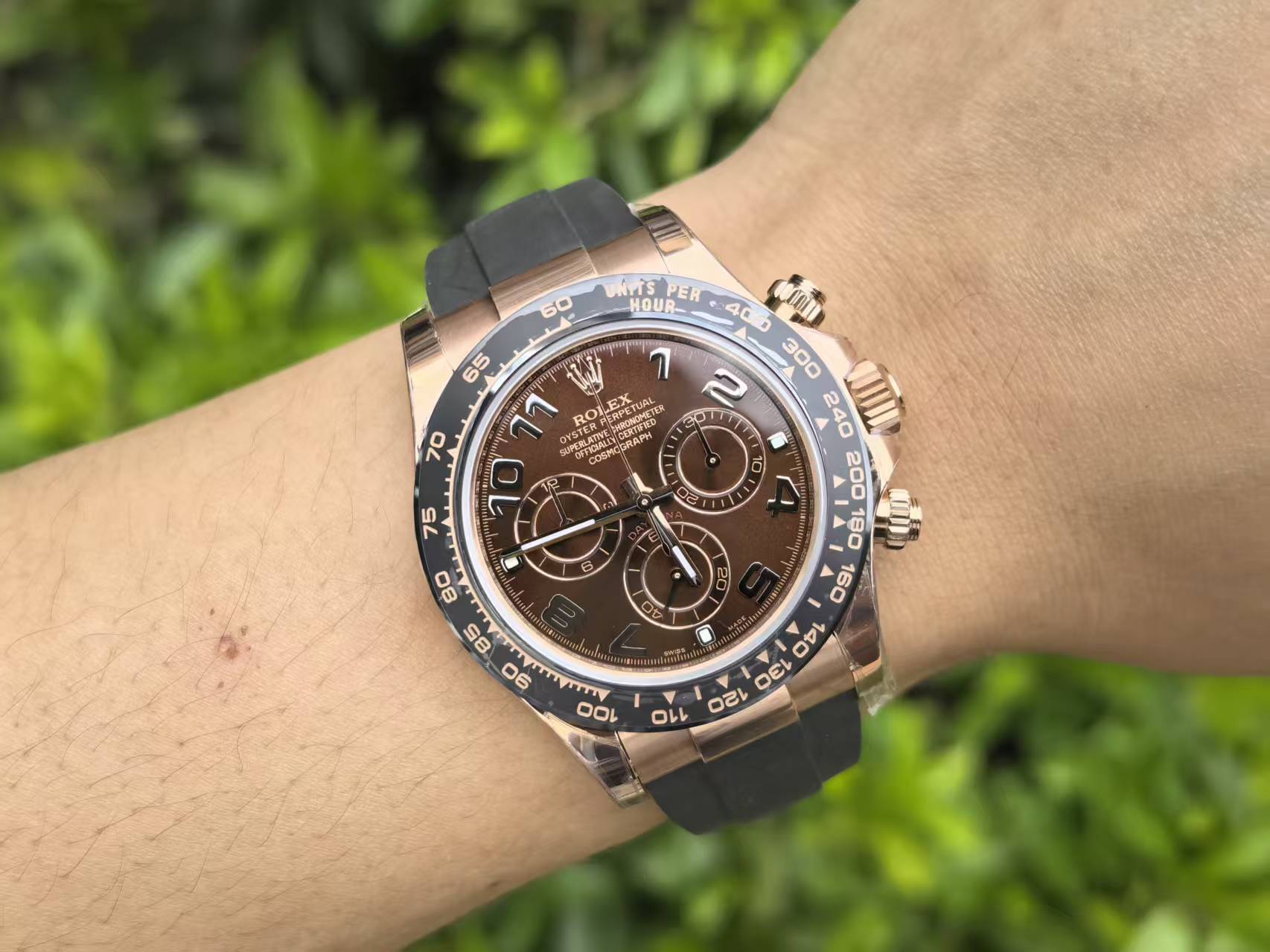 CC Rolex Cosmograph Daytona 116515LN Chocolate Arabic Dial 40mm Mens Replica Watch