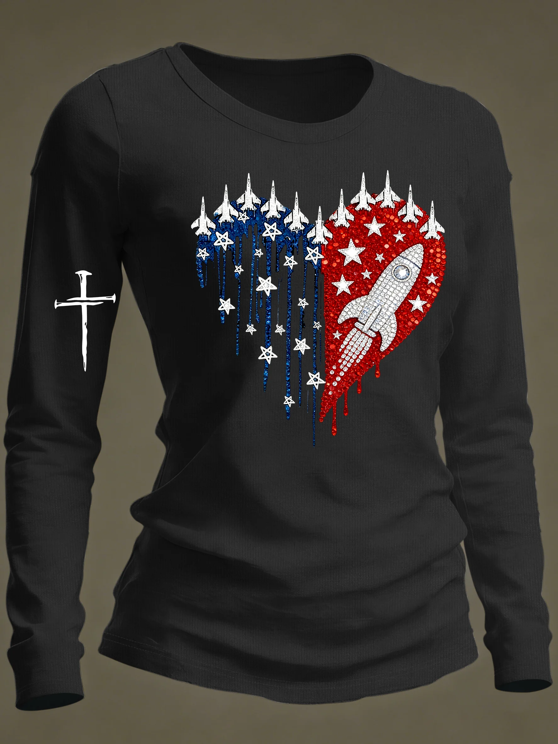 Women's casual faith-inspired long-sleeved T-shirt
