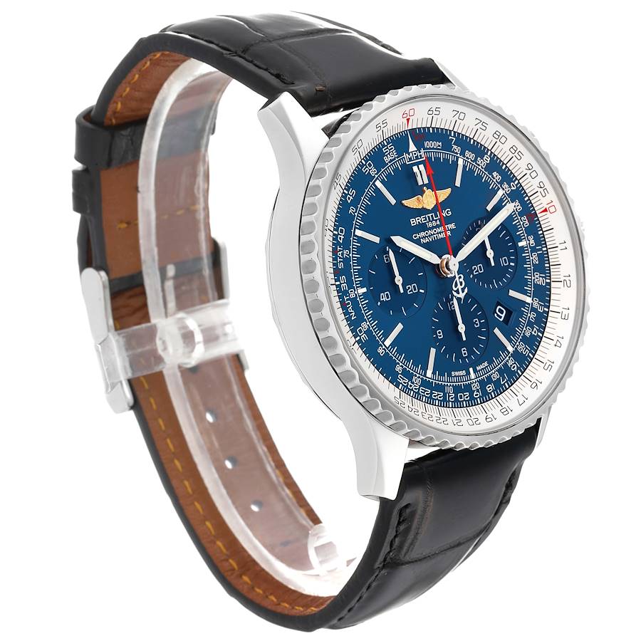 Breitling Navitimer 01 46 Blue Dial Steel Mens Watch AB0127