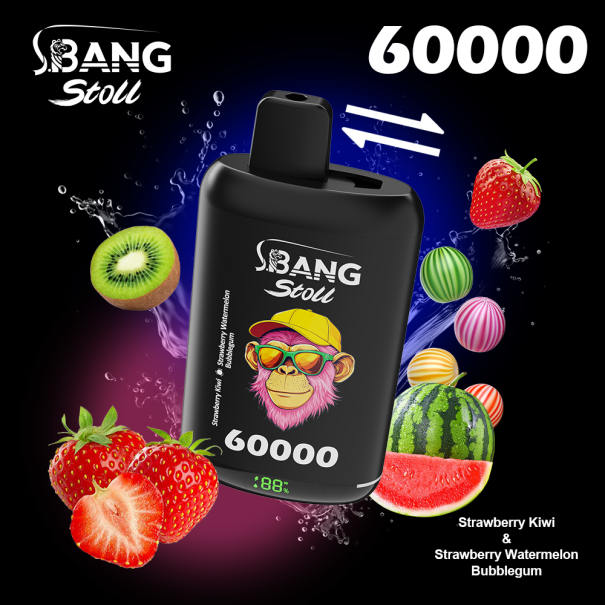 Bang Stoll 60K Puffs 2-in-1 Prefilled Vape Device - Dual Flavour, Rechargeable, 650mAh