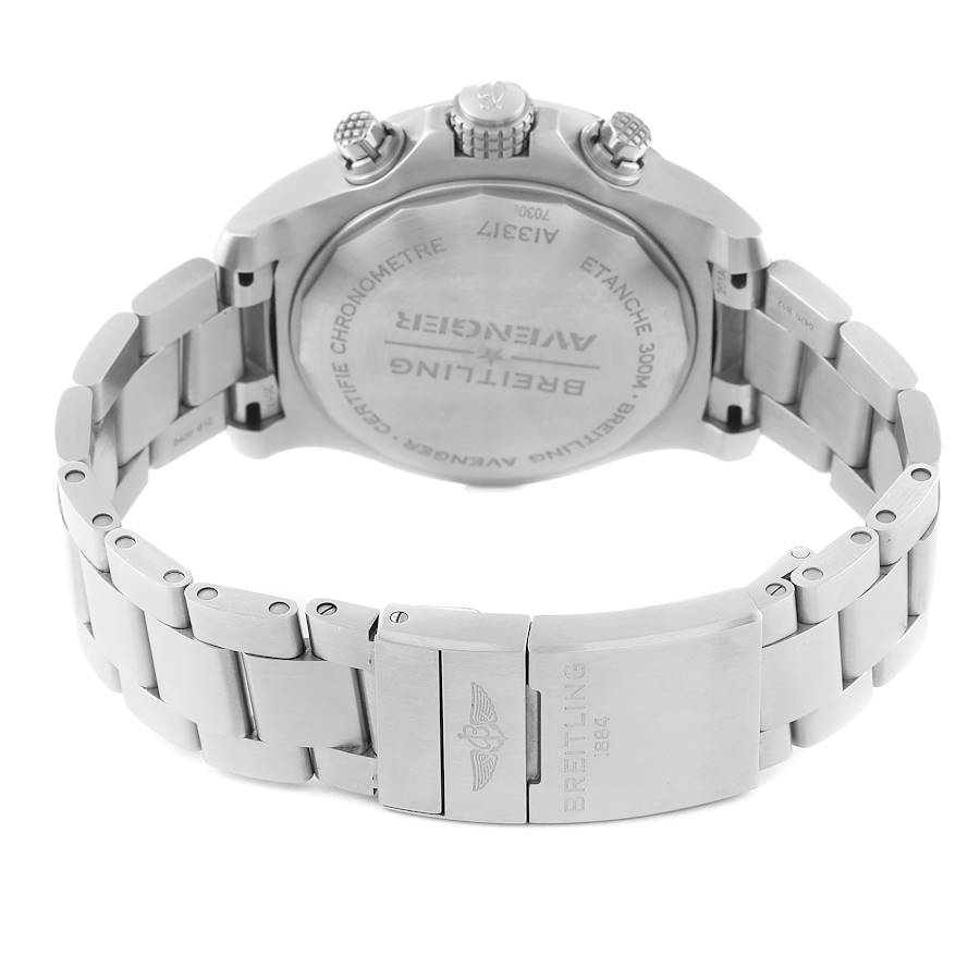 Breitling Avenger Chronograph 45 Black Dial Steel Mens Watch A13317