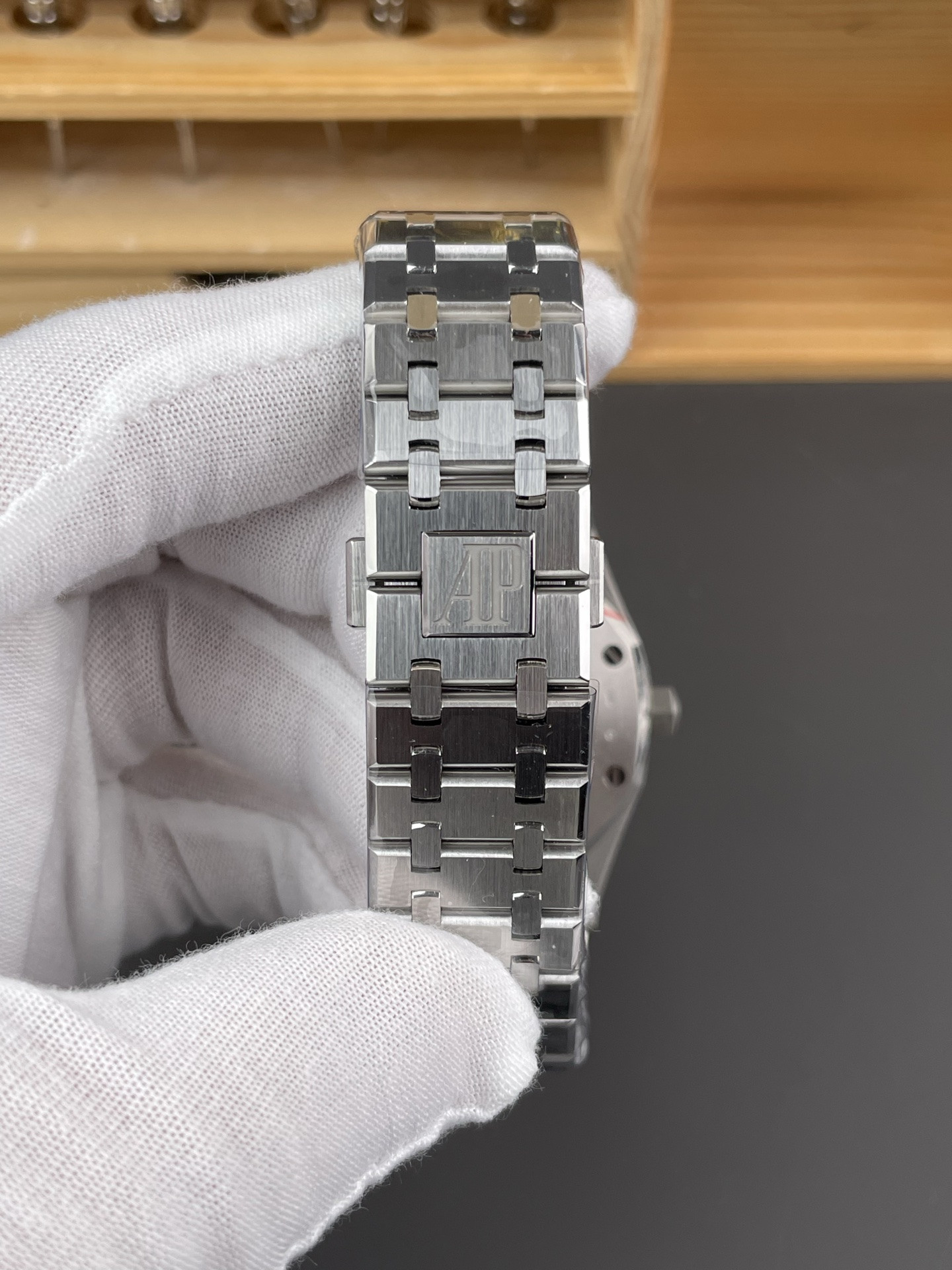 Royal Oak 15412 Square Diamond Bezel White Skeleton